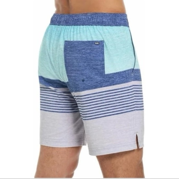 Hurley Volley Swim Shorts Swimming Trunks Board Shorts Blue Stripes XL NWT - Picture 3 of 10